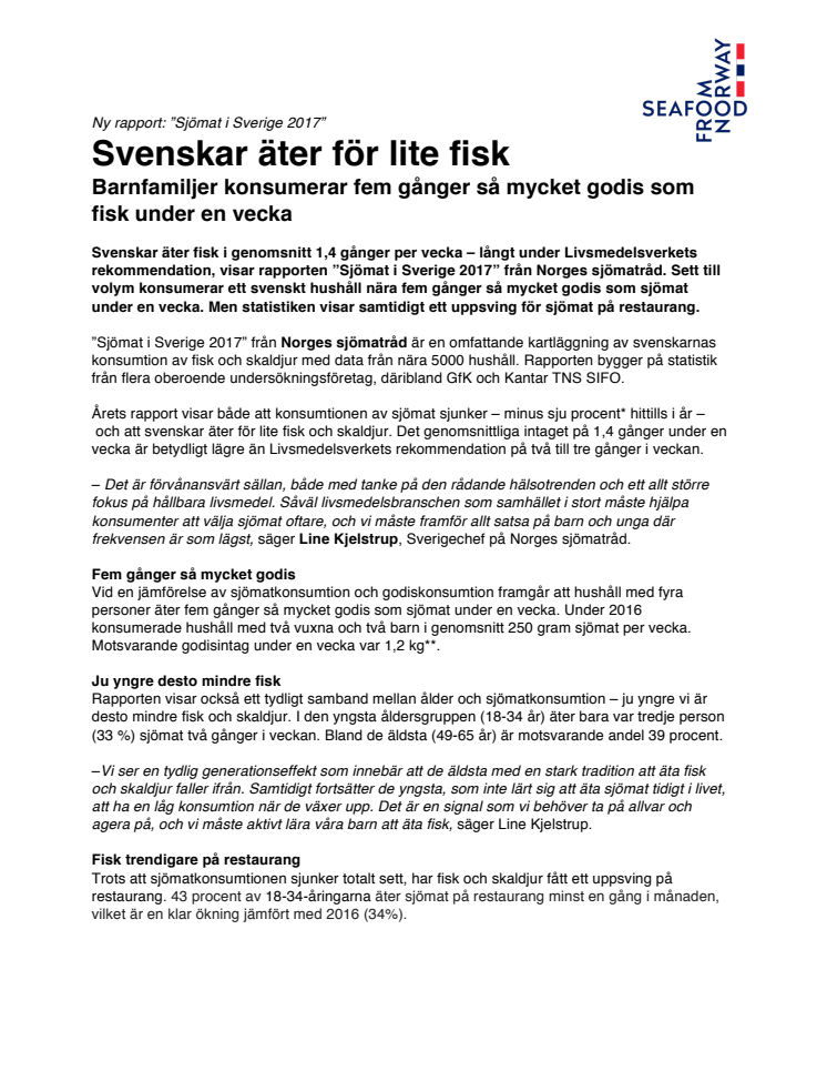 Svenskar äter för lite fisk – konsumerar fem gånger så mycket godis under en vecka 