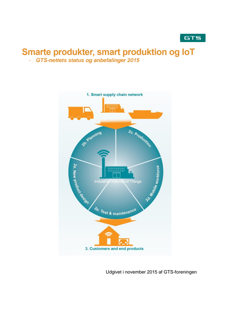 Smarte produkter, smart produktion og IoT - GTS-nettets status og anbefalinger 2015