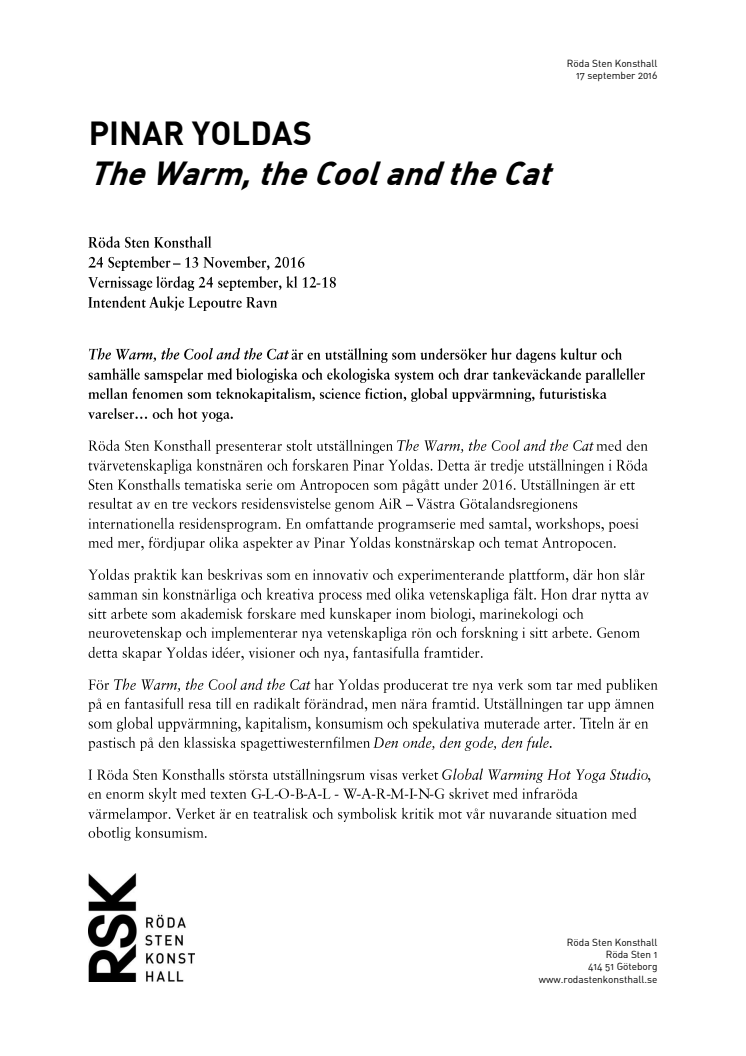 Pinar Yoldas - The Warm, the Cool and the Cat
