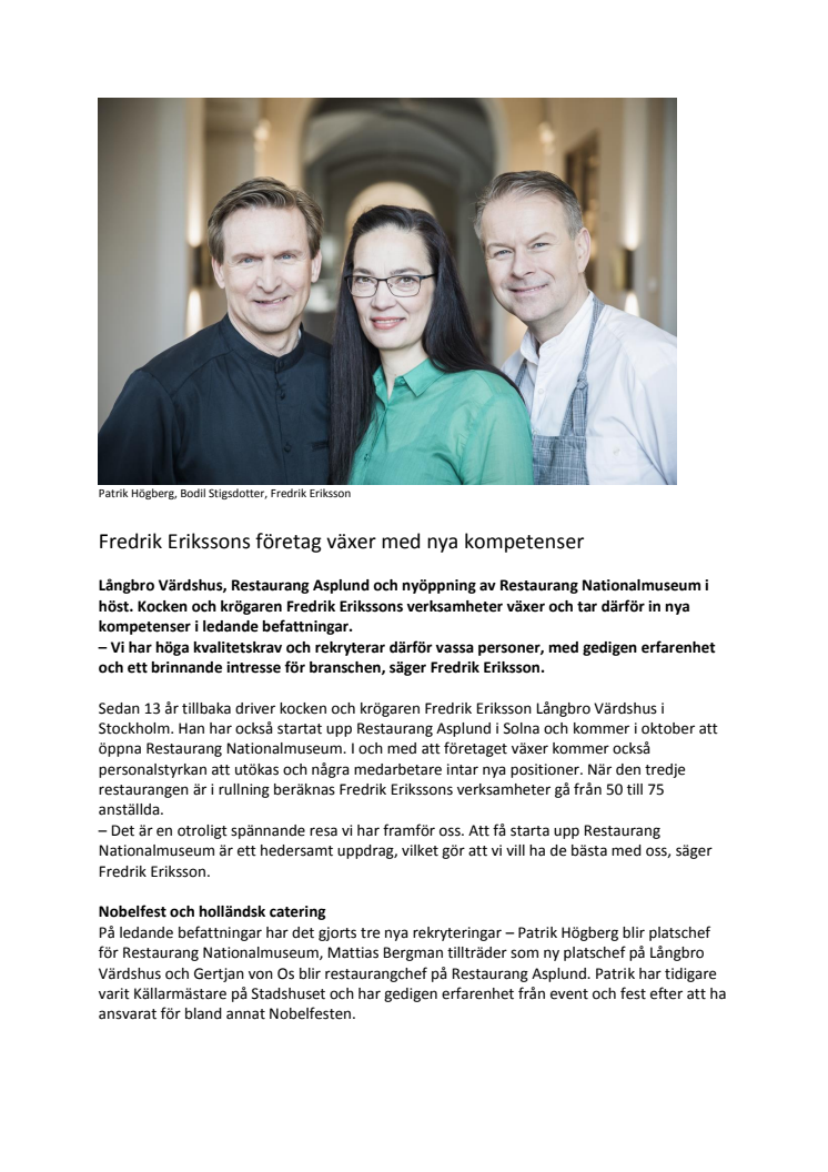 Fredrik Erikssons företag växer med nya kompetenser