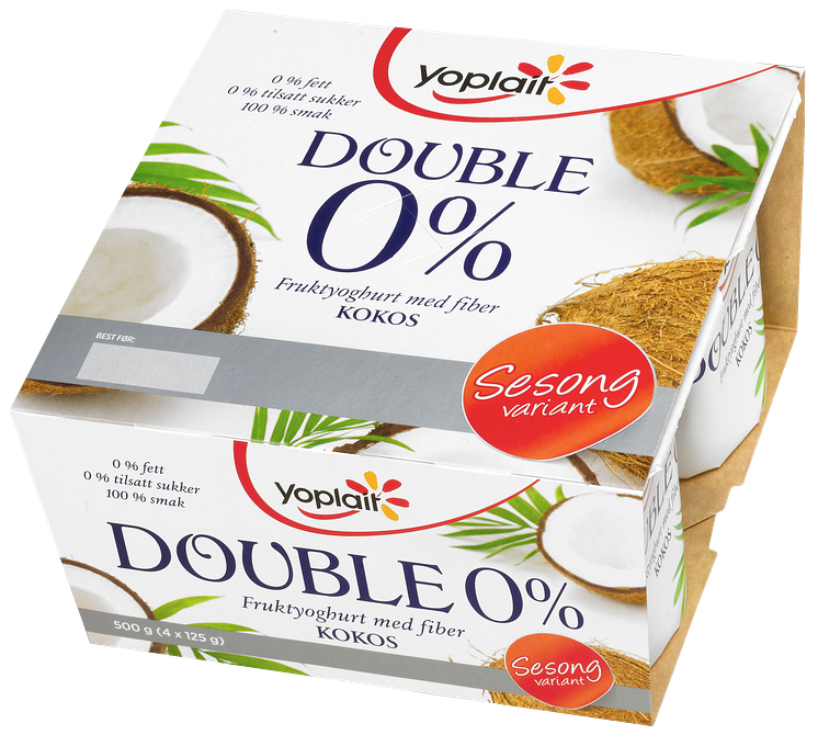 Yoplait Double 0% med sommerens smak av kokos