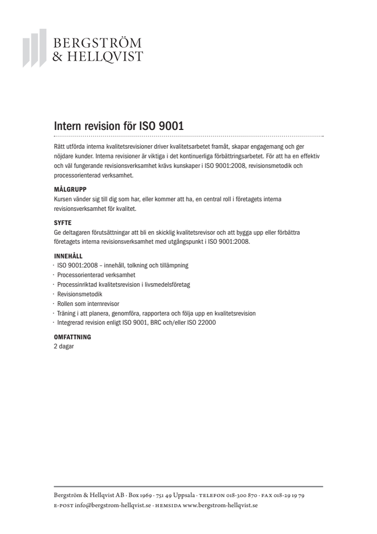 Intern revision för ISO 9001