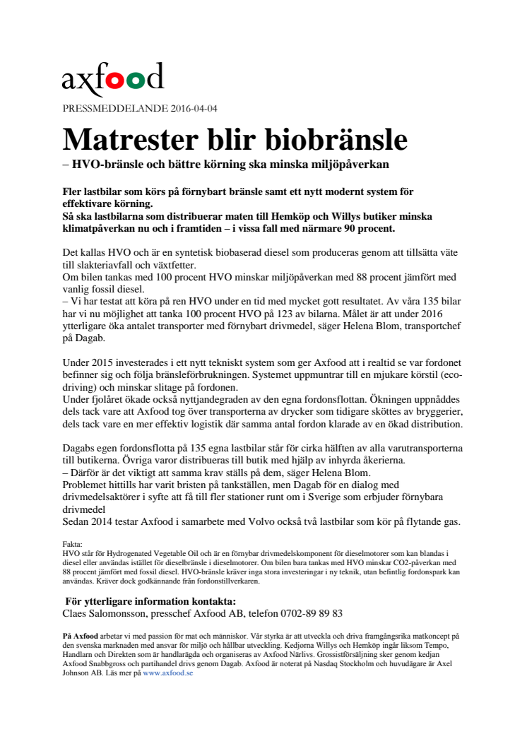 Matrester blir biobränsle