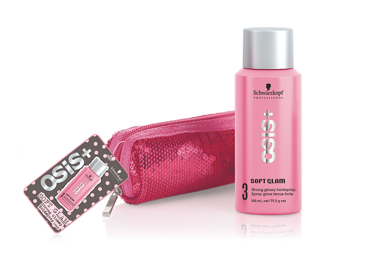 OSiS Soft Glam Strong Glossy Holdspray i julfodral