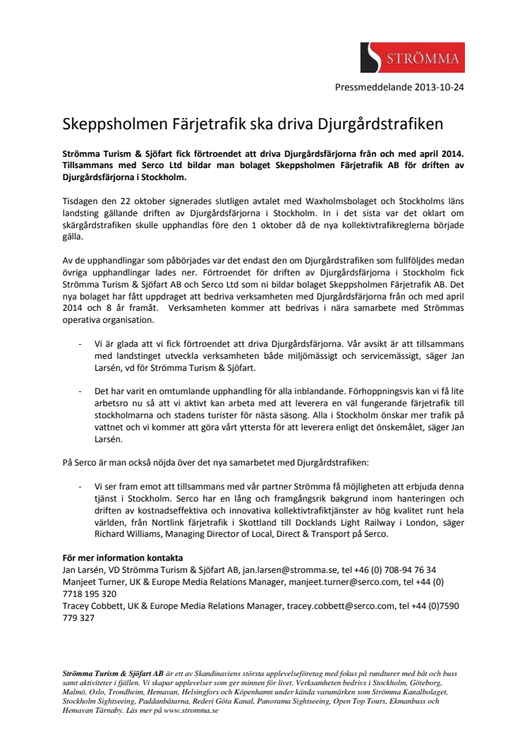 Skeppsholmen Färjetrafik ska driva Djurgårdstrafiken