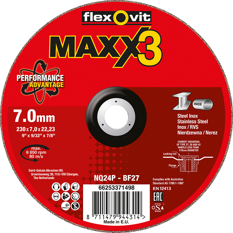 Flexovit Maxx3 Inox - Produkt 230mm
