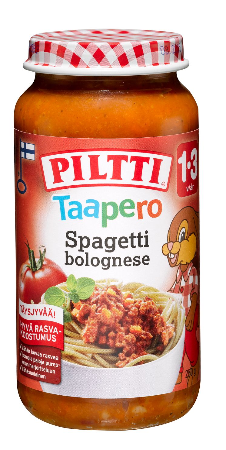 Piltti Taapero Spagetti bolognese 250 g, 1–3-vuotiaille