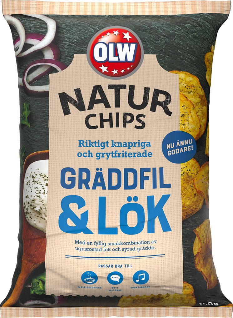 OLW Naturchips Gräddfil & Lök