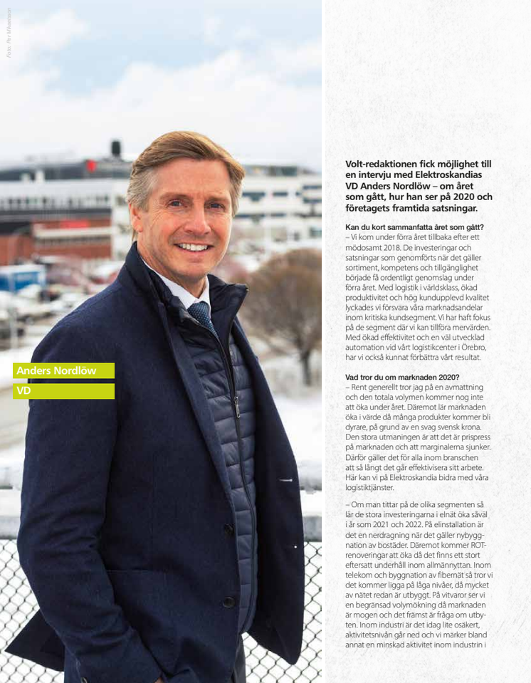 VD Anders Nordlöw kring året som gått och Elektroskandias framtida satsningar