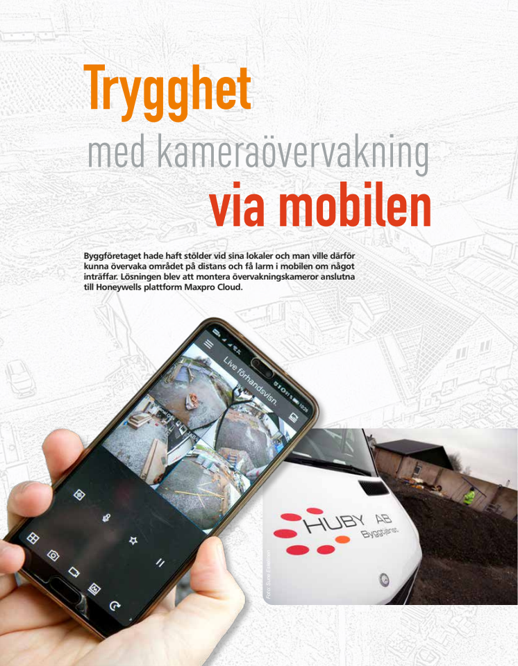 ​​Trygghet för Huby AB med kameraövervakning via mobilen