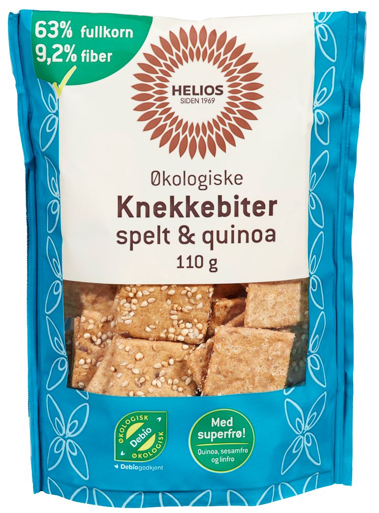 Helios knekkebiter med spelt og quinoa økologisk 110 g