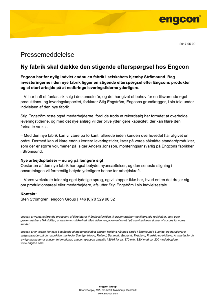 Ny fabrik skal dække den stigende efterspørgsel hos Engcon