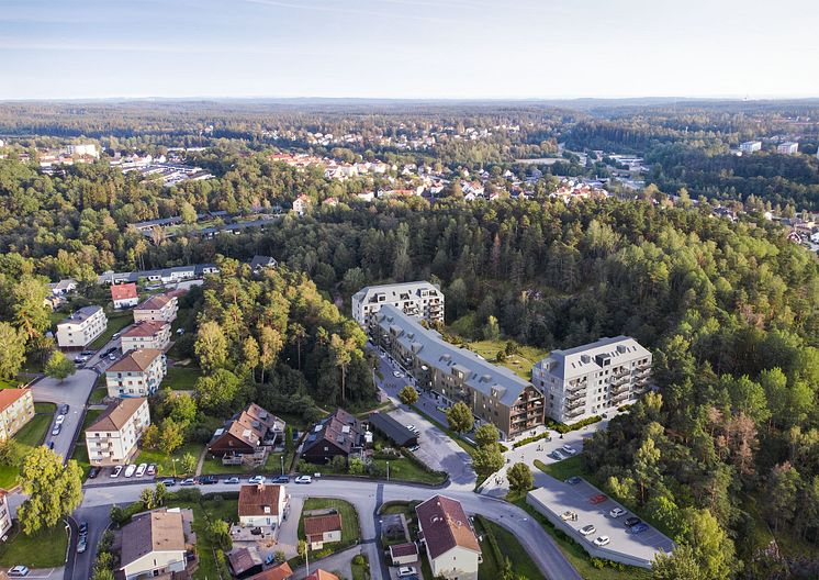 Välplanerade lägenheter där man bor nära både staden och naturen.