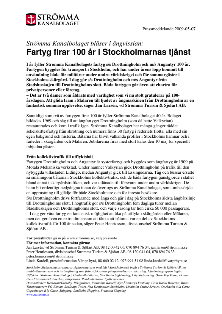 Fartyg firar 100 år i Stockholmarnas tjänst