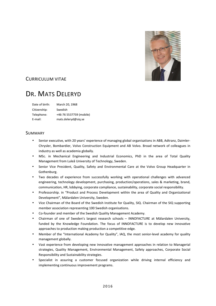 CV Mats Deleryd
