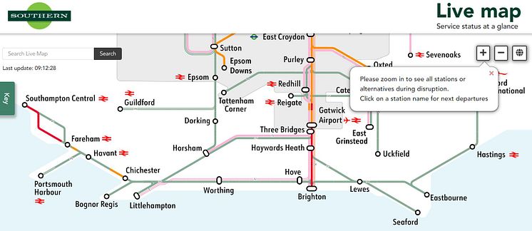 The Live Map function is now a permanent fixture on Southern's website, following a successful trial