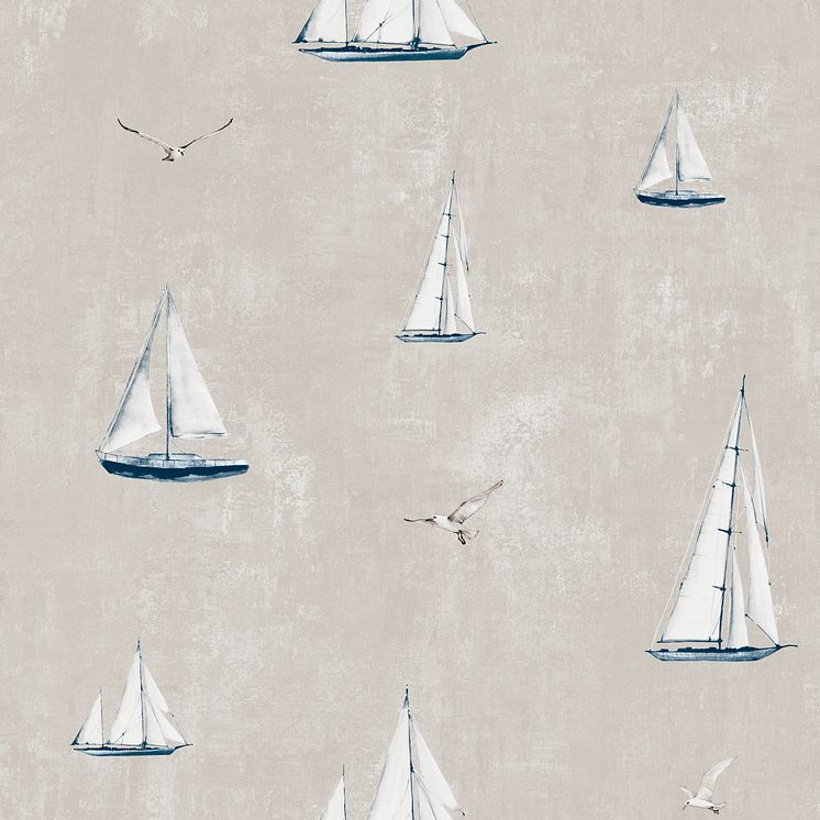 Wallpaper Scandinavia 10x0,53 m Sailboat Beige Non-woven