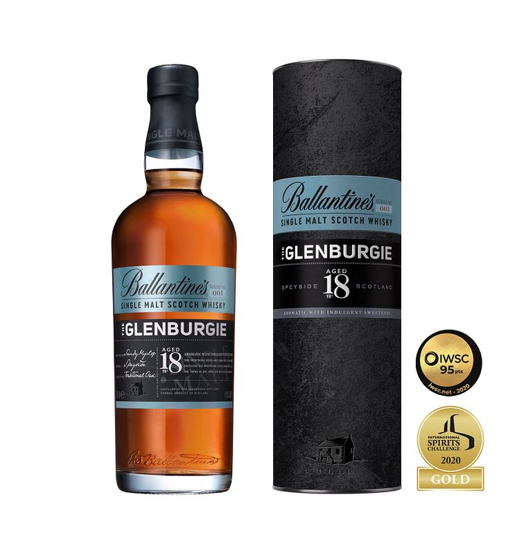Ballantine's The Glenburgie 18YO bottle box awards