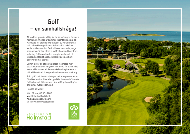 Pressinbjudan 29 maj: Golf - en samhällsfråga 