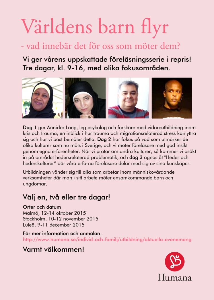 Idag inleds Humanas Migrationsdagar i Stockholm
