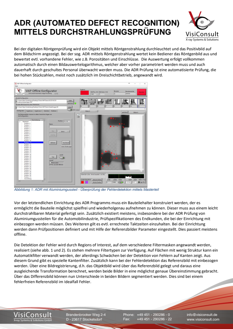 ADR (Automated Defect Recognition) mittels Durchstrahlungsprüfung