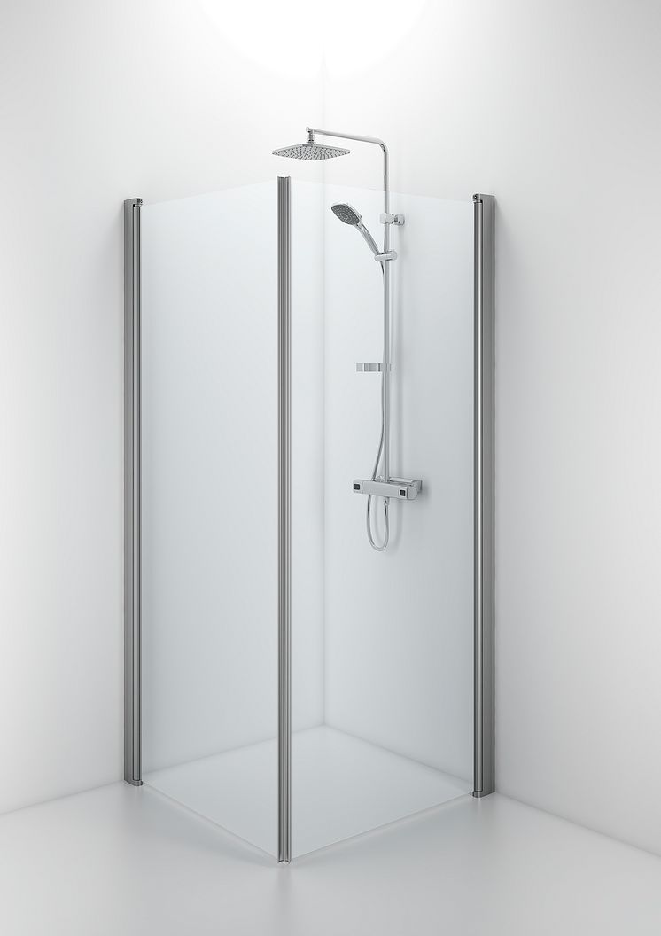 Enkelhet i badrummet med den nya stilrena duschväggserien Ifö Space 