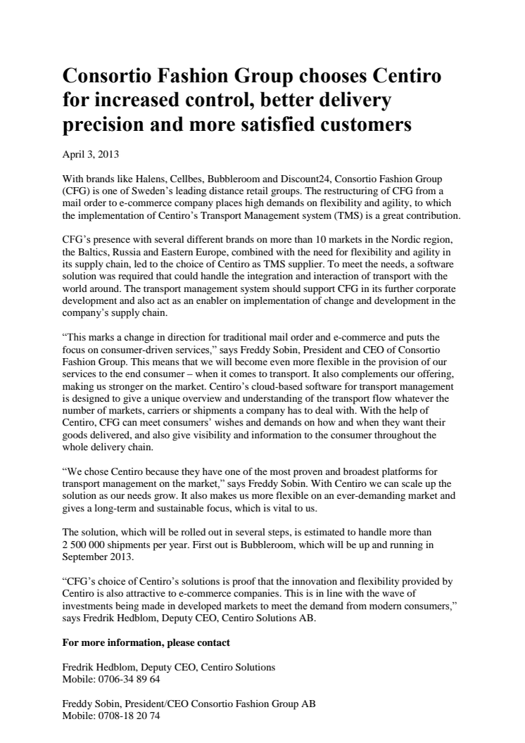 Consortio Fashion Group chooses
