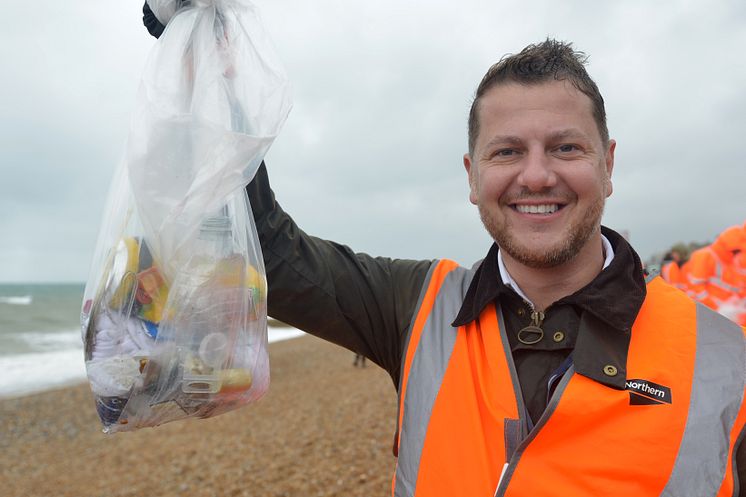 It's amazing what you find on the beach - GTR Events Manager David Mitchell was one of the 40 taking part in the Brighton & Hove beach clean