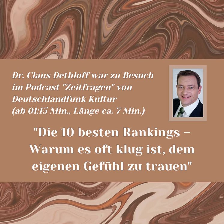 Dr. Claus Dethloff im Deutschlandfunk Podcast "Zeitfragen"