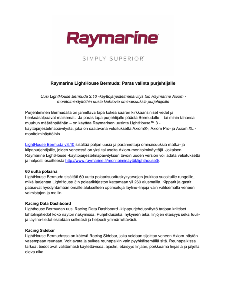 Raymarine LightHouse Bermuda: Paras valinta purjehtijalle