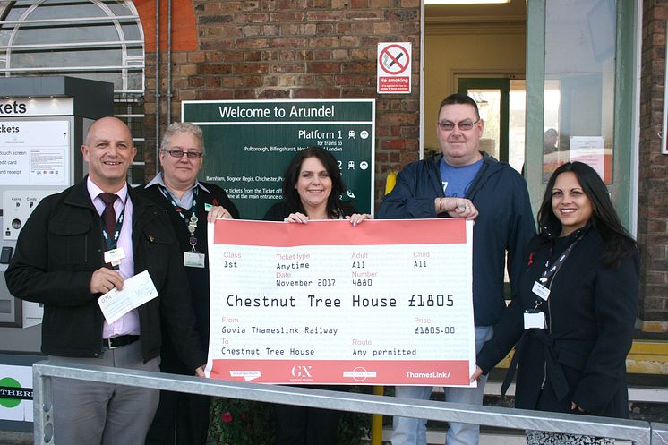 Chestnut Tree House donation at Arundel station