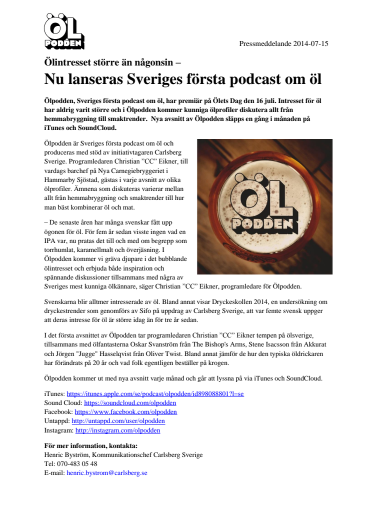Nu lanseras Sveriges första podcast om öl