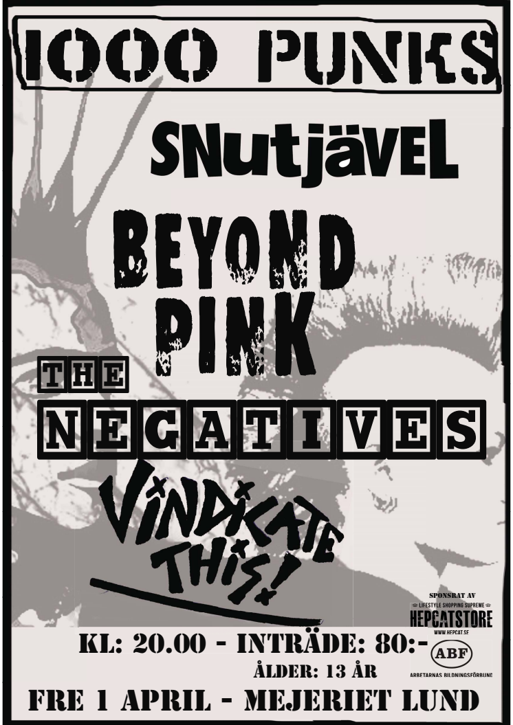 1000 PUNKS tillbaka på Mejeriet 1 april