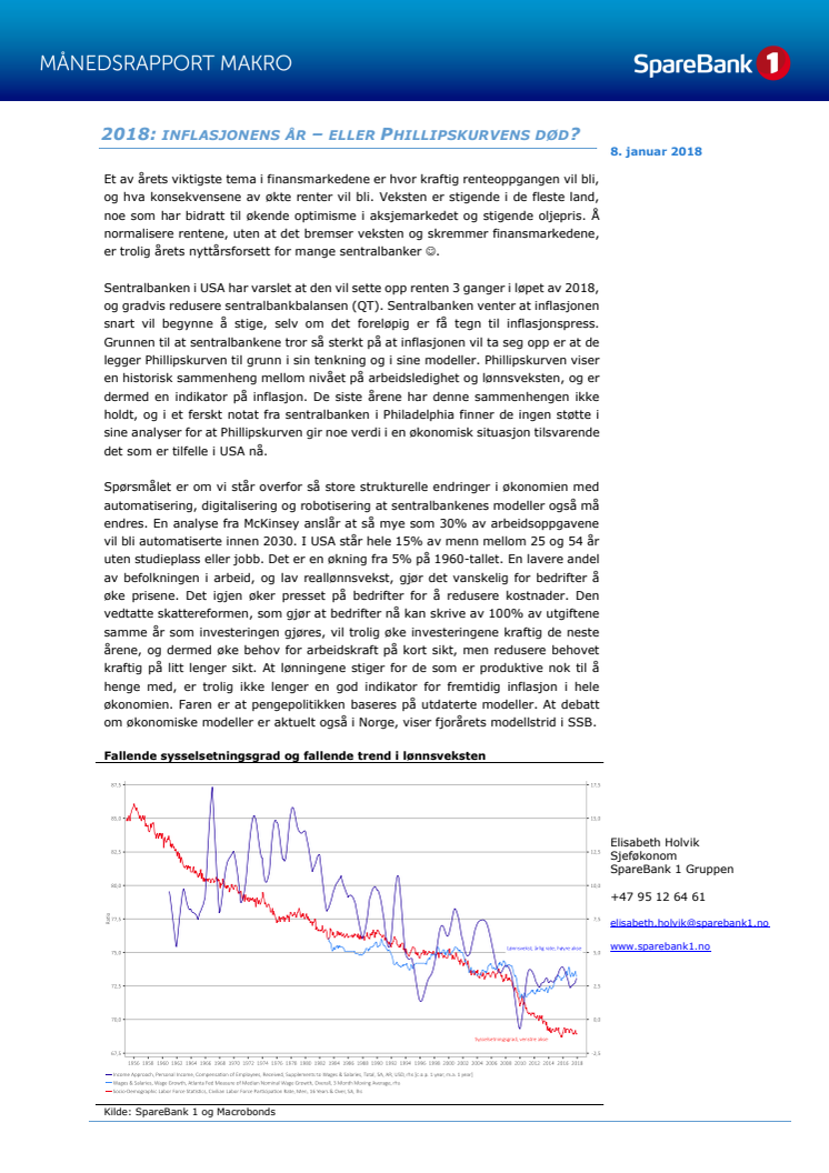 Makrorapport januar 2018: INFLASJONENS ÅR – ELLER PHILLIPSKURVENS DØD?