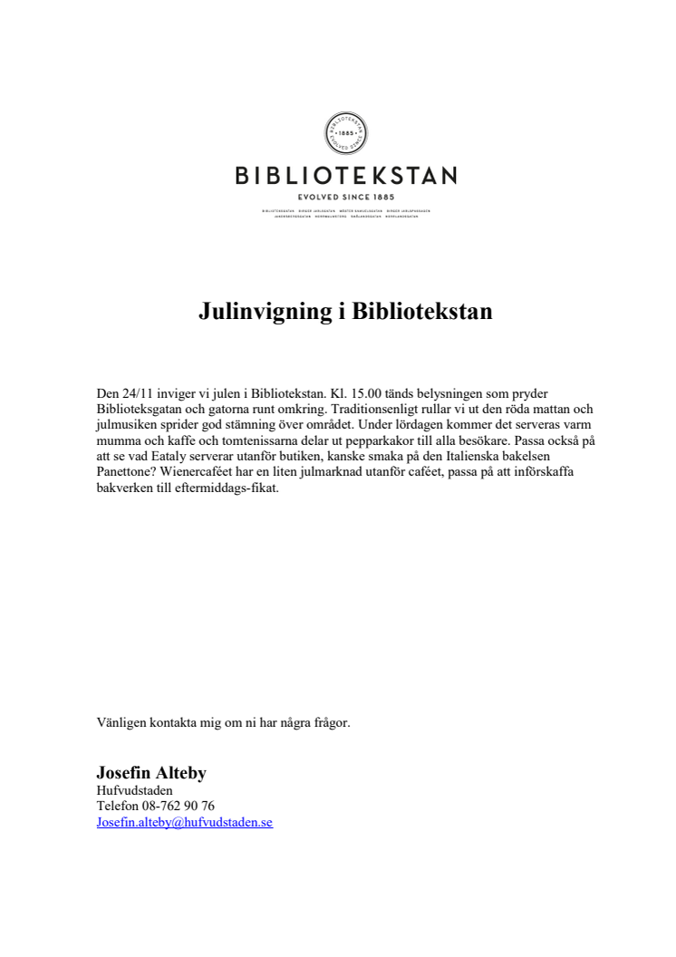 Julinvigning i Bibliotekstan