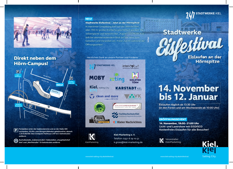 Der Flyer des Stadtwerke Eisfestivals