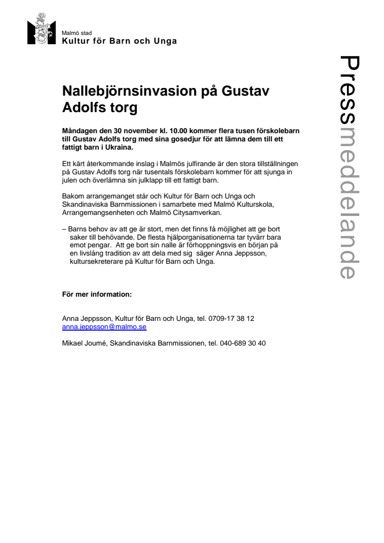 Nallebjörnsinvasion på Gustav Adolfs torg