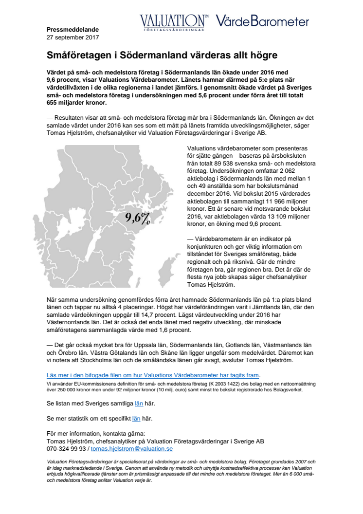  Värdebarometern 2017 Södermanlands län