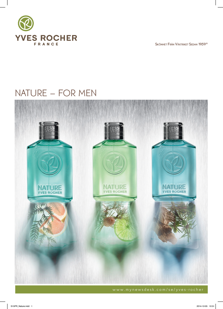 Pressinformation om Yves Rochers nya doft för män - Nature