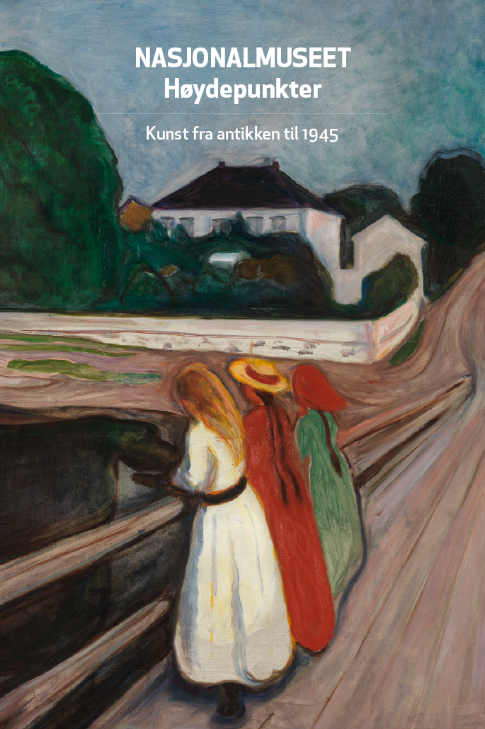 Bokomslag, Høydepunkter. Kunst fra antikken til 1945 (2014), Edvard Munch, Pikene på broen, ca. 1901 (utsnitt)