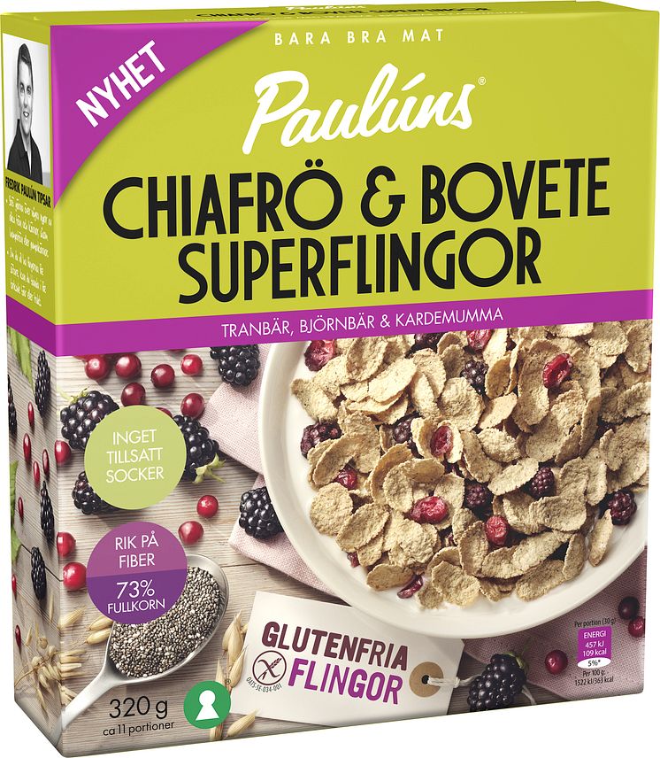 Paulúns Chiafrö & Bovete Superflingor – Tranbär, Björnbär & Kardemumma