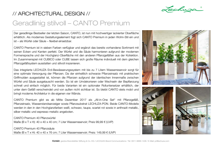 Geradlinig stilvoll – CANTO Premium