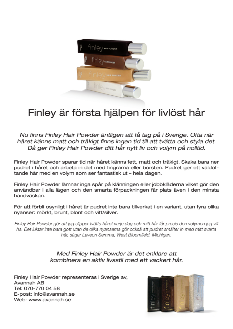 Finley Hair Powder är första hjälpen för livlöst hår.