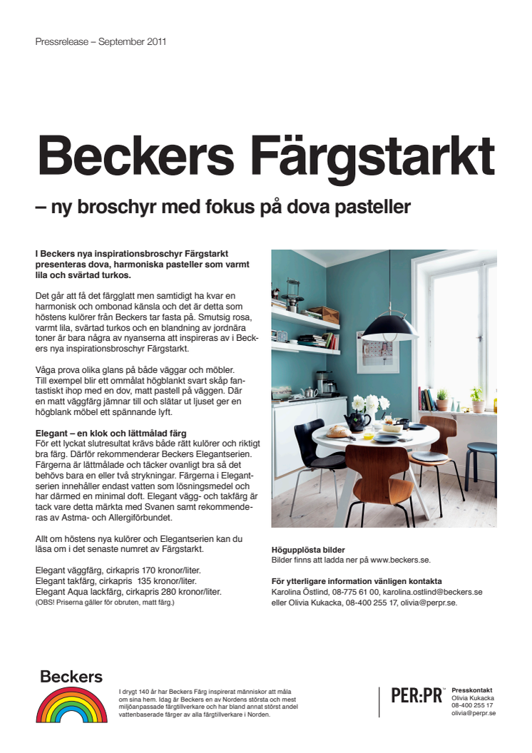 Beckers färgstarkt – ny broschyr med fokus på dova pasteller