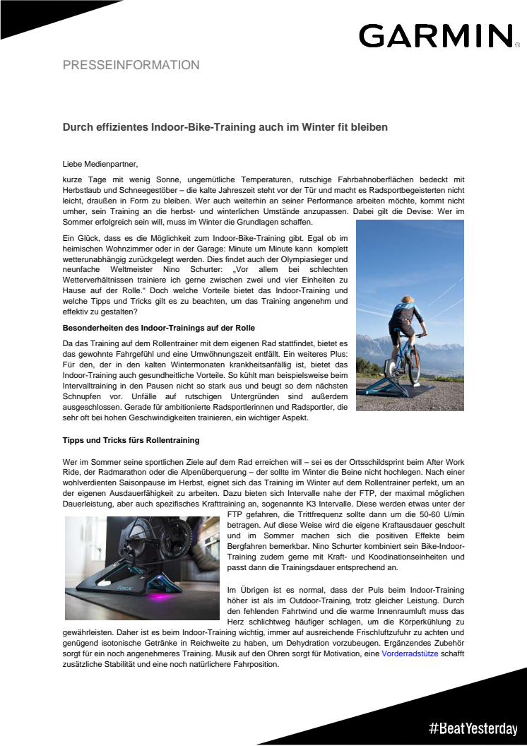 Tipps und Tricks für das Indoor-Bike-Training