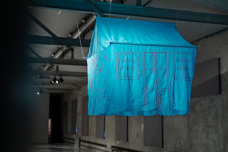 Installation view/Installationsbild The Long Way Home, Yasmin Jahan Nupur Delta & Sediment Färgfabriken 2019