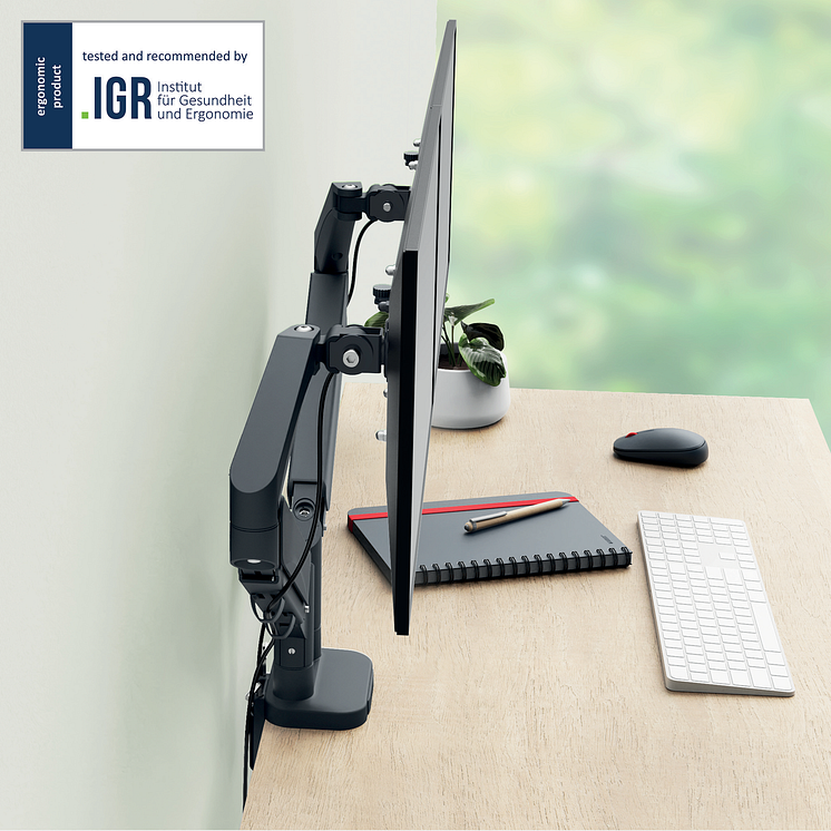 Leitz Dobbelt pladsbesparende monitor arm