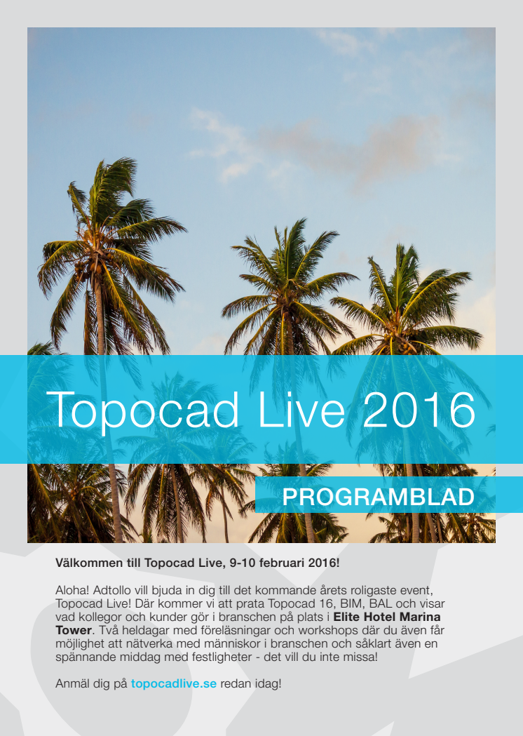 Topocad Live, 9-10 februari 2016