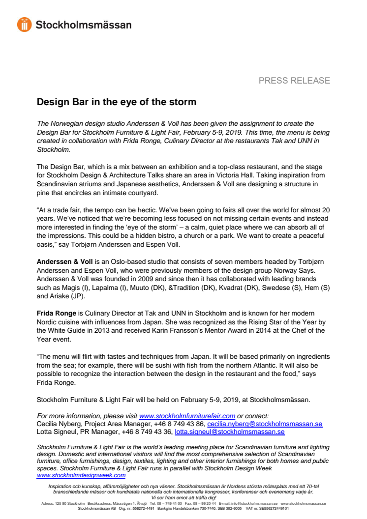 Design Bar in the eye of the storm