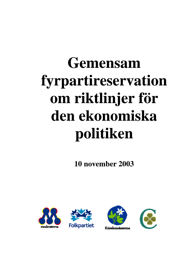 Gemensamma borgerliga riktlinjer för den ekonomiska politiken